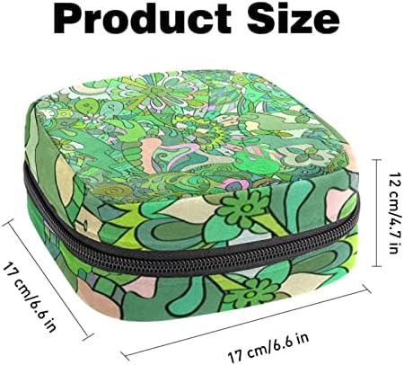 Bolsa de armazenamento de guardanapo sanitário de textura étnica verde, lavador de calcinha menstrual de calcinha