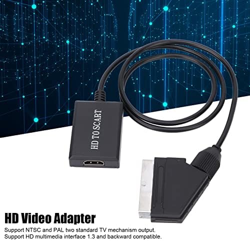 Conversor HDMI para SCART, HD Digital Video HDMI para Vídeo Analógico e Adaptador de Áudio L/R DVI, para CRT/VHS/DVD CVBS Play