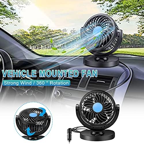 Ventilador de carro-vento de 360 ​​graus de carro com resfriamento de ar de carro duplo 12v fã de ventilador de ventilador automático