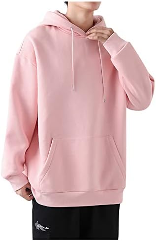 Hoodie para homens, outono masculino e inverno de cor de manga comprida esportiva de suéter casual de cor de manga comprida