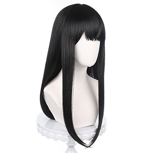 Mystylecos Anime Mitaka ASA Cosplay peruca longa peruca preta de Halloween Party Play Synthetic Wig