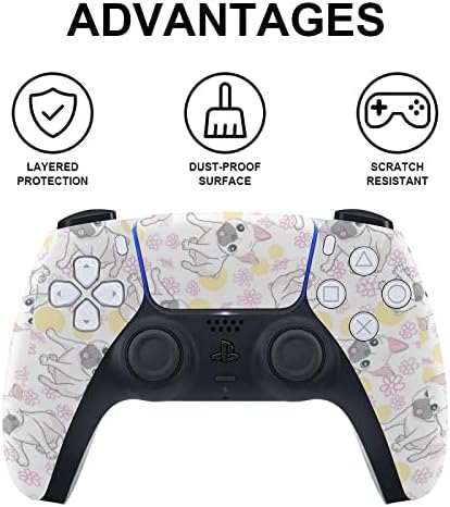 Happy Dogs Group French Bulldog Protetive Skin Cover Design Wrap Decalter Compatível com PS5 Digital Edition Console