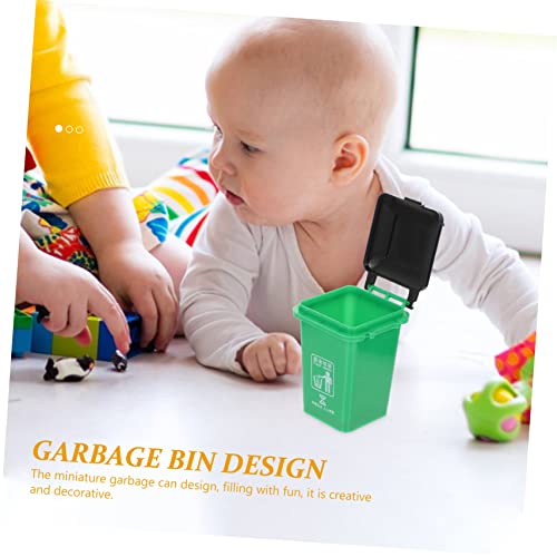 Alasum 4pcs mini lixo lixo lixo miniatura pode mini veículo lixo lixo crianças lixo podem brinquedo com capa ob11 plástico