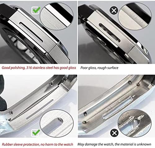 Texum mais novo aço inoxidável para Apple Watch Band 8 7 45mm 41mm Metal Tira para Iwatch Series 8 7 6 SE 5 44mm Kit de modificação
