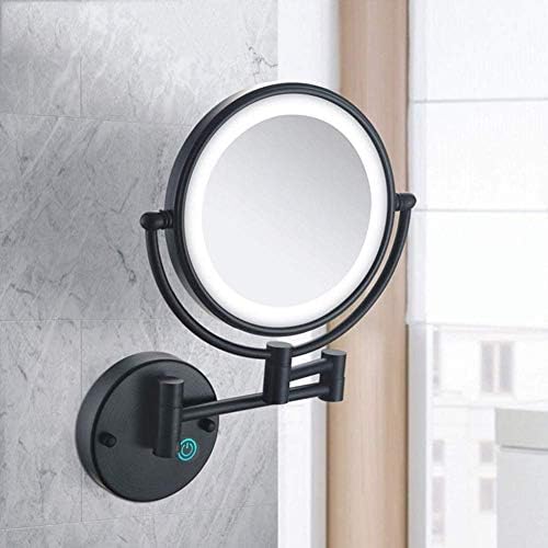 Espelho de maquiagem montado na parede Zaahh com ampliação, extensão de 11,1 polegadas, rotação giratória de 360 ​​graus, para o banheiro