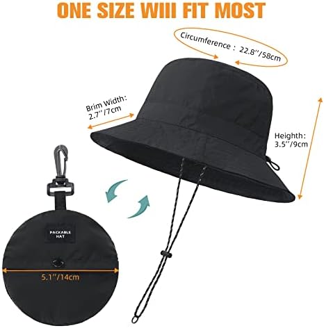 Chapéu de balde para homens Homens de largura de abrangência Chapéus solares de sol dobráveis ​​Boonie Safari Pesca