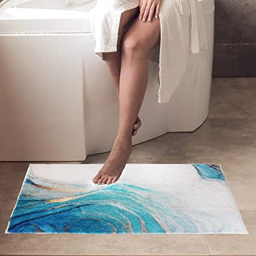 Super água absorvente tapete de banheiro azul tapete de banheiro extra macio e confortável no chão interno não deslizante Máquina de tapete macio lavável 20 x30