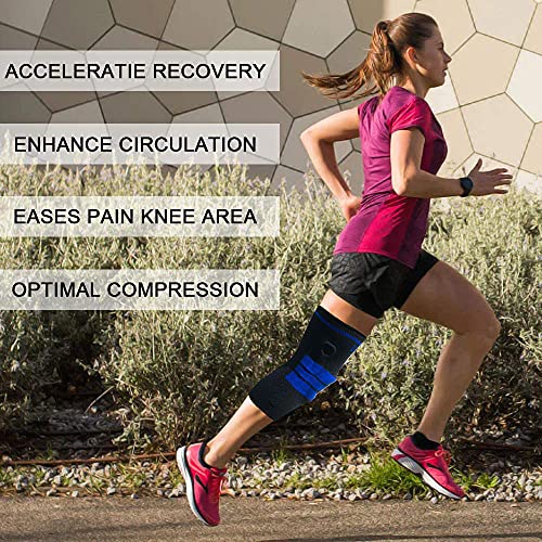 Knee Brace compressão de manga de joelho com mola lateral e silicone joelheira estabilizadora da patela para artrite