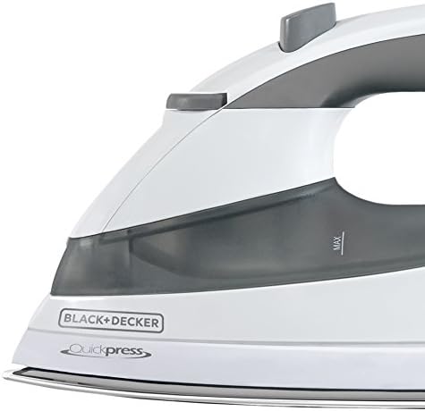 Black & Decker F976 Iron Quickpress com tecnologia de vapor inteligente, branco/prata