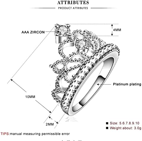 Anel de onda feminino do garfo anel de onda personalizada jóias de luxo Micro pavimentado anel de coroa de zircão Crown Anel