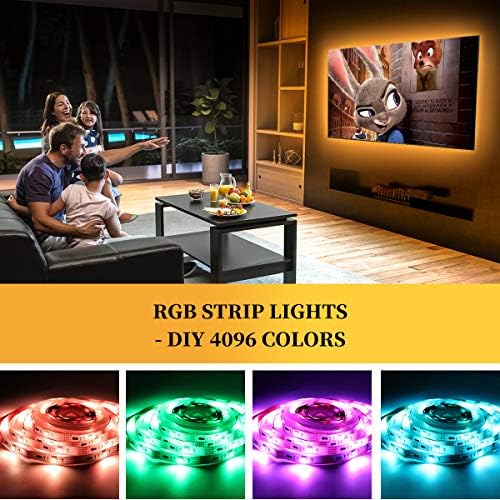 Backlight de LED de TV em basão, luzes LED de 6,56 pés para TV 32-58 polegadas, luz de tira de tira LED USB Light com 4096 DIY Colors Controle remoto, luzes de TV por trás para decoração de quarto, kit de luz de viés de TV.