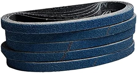 Cinto abrasivo de syzhiwujia 25 pedaços 10x330mm 3/8 x13 polegadas cinturões de areia de zirconia lixadeira azul corta