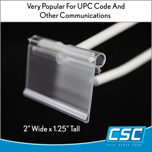 Clip Strip Corp Data-Tag Rótulo para placas de varredura em ganchos de exibição de metal | Pacote de 100 | Tamanho: 2 largo x