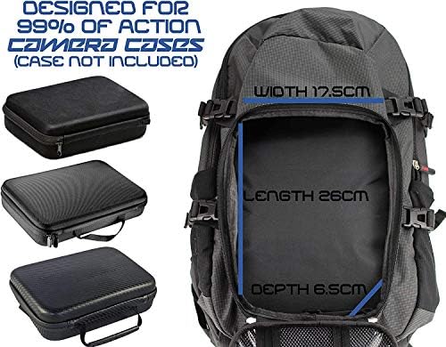 Backpack da câmera de ação da Navitech e kit de combinação de acessórios 8-em-1 com cinta de tórax integrada-compatível com Akaso