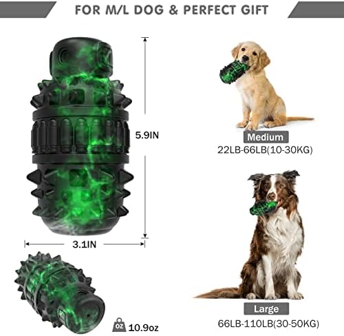 HOMIPOOTY 2 Pack Dog Toys Toys para mastigar agressivos raça média de grande raça média quase indestrutível de borracha