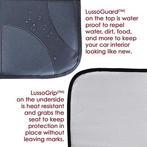 Lusso Gear dois pacote de protetor de assento de carro + dois pacote de tapetes de chute pesados, à prova d'água, protege o tecido