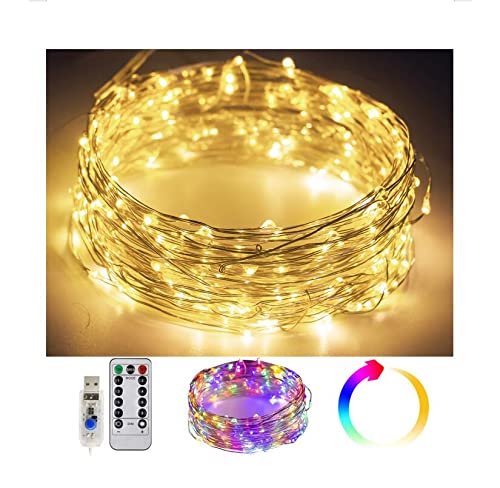 Modos Xinkaite 8 Luzes de cordas de corda 32,8 ft/10m 100leds Fairy String Lights Controle remoto usuado para festas caseiras de Natal