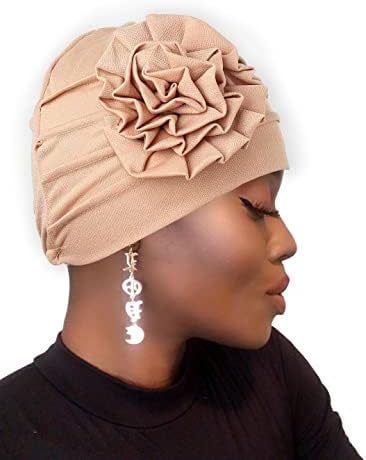 Bohend Women Turban Flower Head Band Bap pré-amarrado Chapeiro de lenço pré-amarrado Chapéus