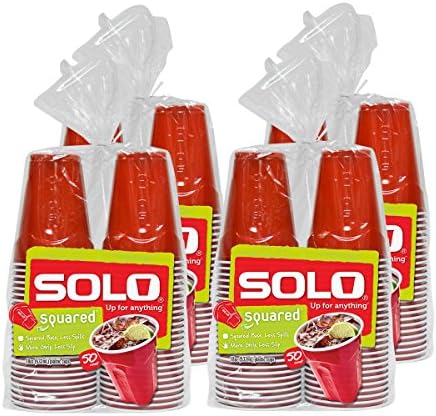 Solo Cup Company Red Squared Plastic Party, 18 onças, 200 contagem