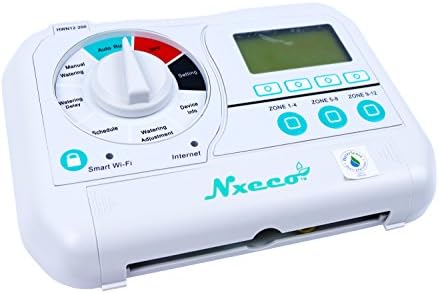 Controlador de sprinklers de irrigação inteligente NXECO HWN100 PRO, Timer de aspersão inteligente com EPA Water Sense, Weather ciente, acesso remoto, 12 zona, trabalha com o Google Home e Alexa