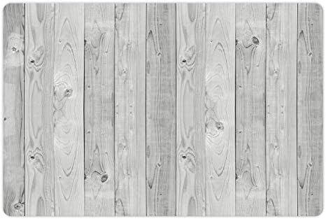 Tapete de estimação cinza lunarável para comida e água, imagem de textura de madeira de carvalho liso em estilo antiquado