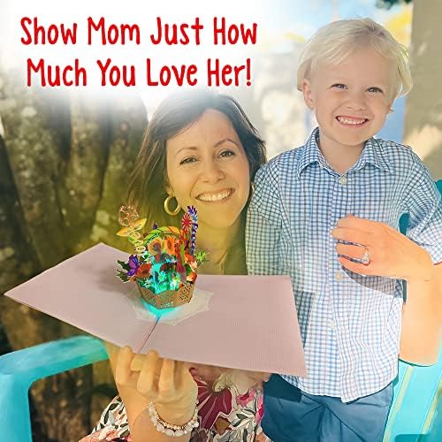 Lights & Music Flowers Pop up Mothers Day Card - Sings simplesmente o melhor e adorável cartão do dia das mães para