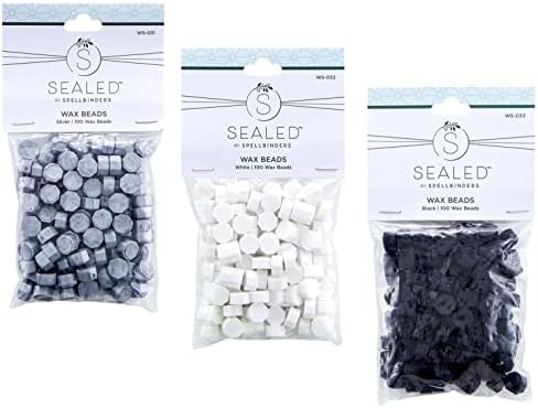 Feitrilhas de cera de esferas do selado por fascinantes colleção - pacote de 3 cores - prata, preto, branco