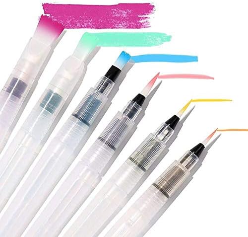 Canetas de pincel para colorir a água, conjunto de 6 pincéis de pintura aqua para lápis de cor solúvel em água, marcadores