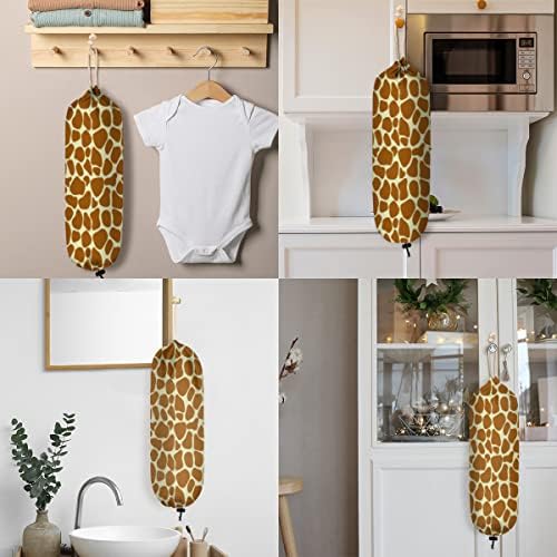Plástico Saco de sacola de girafa Prinha de parede Montar sacas plásticas Organizador de animais Dispensadores de armazenamento