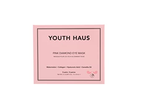 Skin Gym Youth Haus máscara de olho de diamante real rosa - calmante, anti envelhecimento, desgaste e anti -rugas -