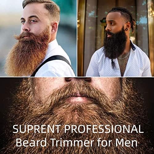 Trimmer de barba profissional suprente para homens com 20 comprimentos de corte de precisão ajustáveis, aparador de bigode sem fio