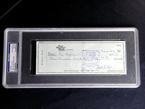 Waite Hoyt PSA/DNA Certificado assinado 1979 Verificação pessoal Autograph Hof Yankees - MLB Cut Signature