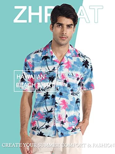 Camisa havaiana de manga curta do zhpuat Men