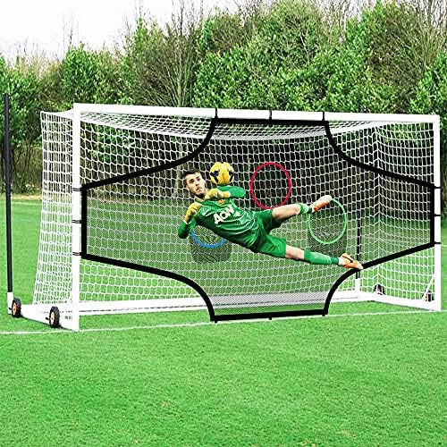 Prolee Soccer Goal Target Nets 24ft/12ft com 7 zonas de pontuação, assessor de treinamento de alvo de meta de futebol com alvos coloridos,
