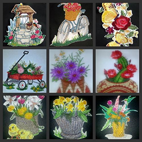 BeyondVision Custom e exclusivo Spring floresce flores com vaso [cesta de flores do sudeste] Ferro bordado ON/Sew Patch