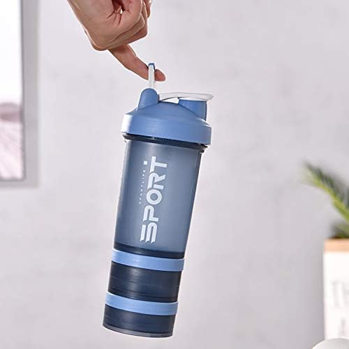 Famkit Protein Shaker Bottle Bottle Suplement Mixer Copo com armazenamento em pó para executar fitness de ciclismo