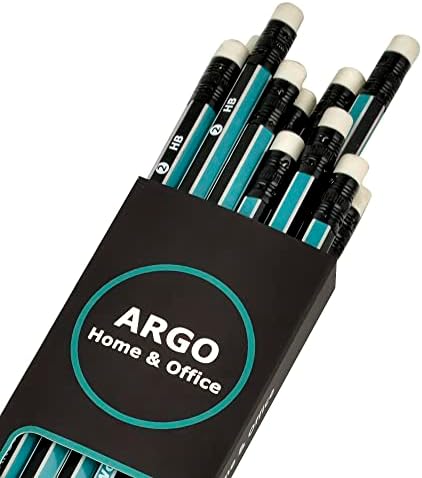 Argo Home & Office Wooden HB PRE SHEPENETE Lápis 2, pacote a granel, 96 lápis, lápis pretos com borrachas sem látex - alça de hexagon