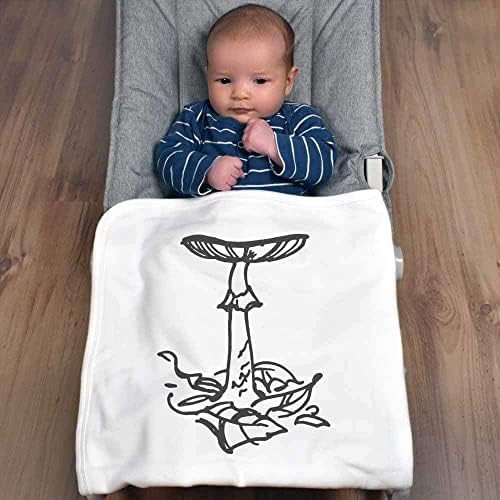 Azeeda 'exótico cogumelo' cobertor de bebê de algodão/xale