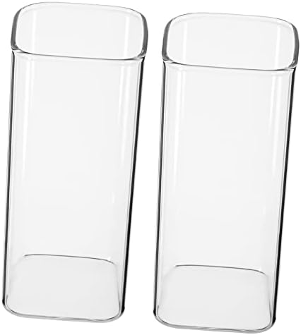 Hemotão 2pcs café da manhã Copo de leite xars de vidro transparente kcups de copos transparentes copos de bola alta copos de bebida transparente Collins copos simples café da manhã xícara de água copo de copo simples de copo de copo de copo de copo de copo