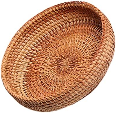 Luxshiny Storage Basket Bandejas de cesta redonda cesta de cesta de cesta natural tigela de vime de vime de juta tecido