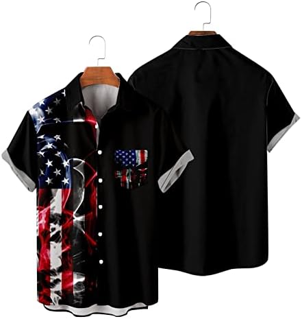 Douhen Mens vestido camisa masculina bandeira do dia da independência 3d impressão digital