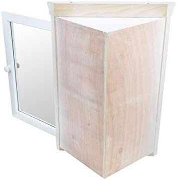 Os renovadores fornecem fabricação de gabinete de remédios para montagem de parede de canto branco com espelho de madeira armazenamento de banheiro de madeira 27 x 20 polegadas Armário de armazenamento de prateleira dupla pré-montada porta embutida com hardware