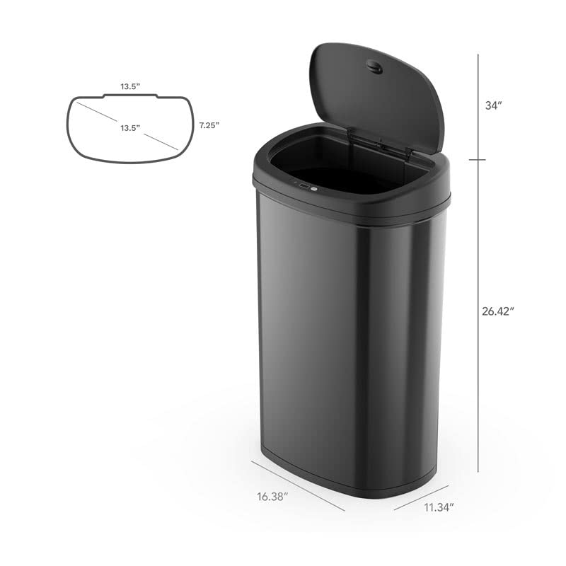 Lysldh Sensor de movimento lixo de cozinha pode latas de lixo em aço inoxidável