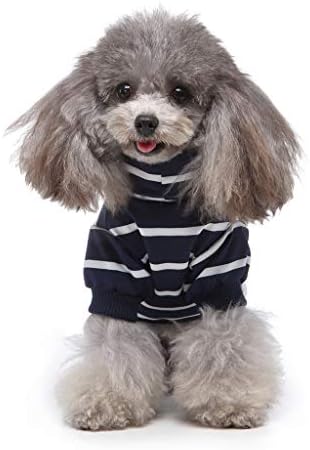 Honprad Dogs Roupos para cães médios Clothes Pet Home Use Pijama de Pijama Listrado de Colera de Quarta de quatro pernas