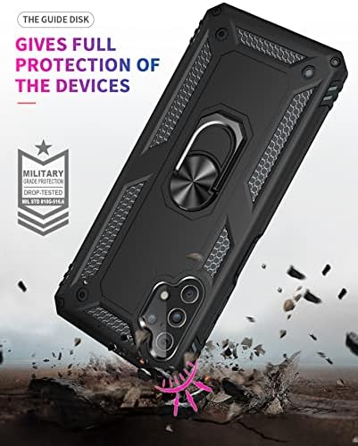 ANVZLE PARA SAMSUNG Galaxy A32 5G [não Fit A32 4G] Caso com [2 pacote] Protetor de tela de vidro temperado, Protetor de armadura de