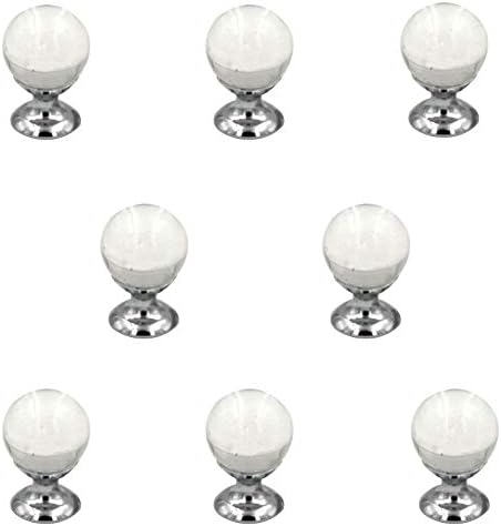8 pcs redondos gaveta de bola de cristal de cristal mini jóias de metal caixa de presente maçanetas de poço de orifício
