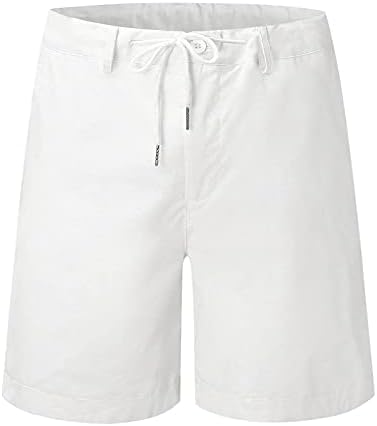 Shorts de linho de linho de algodão masculinos NYYBW - cintura elástica casual de ioga de ioga de ioga ioga shorts atléticos