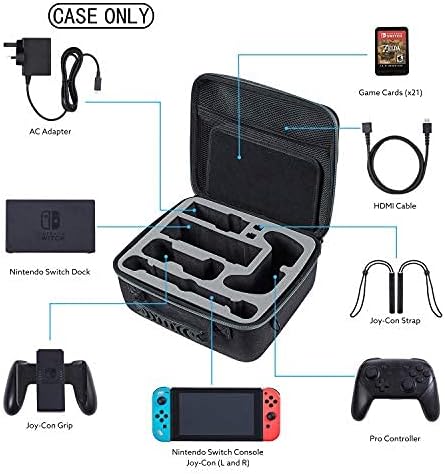 Vanerdun Nintendo Switch Travel Case, Protective Deluxe Case de transporte para Nintendo, Switch Console Pro Controller & Acessórios