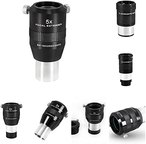 Acessórios para microscópio 1,25 polegadas 2 polegadas 2x 3x 5x Apocromat, extensor focal de metal 31,7 mm