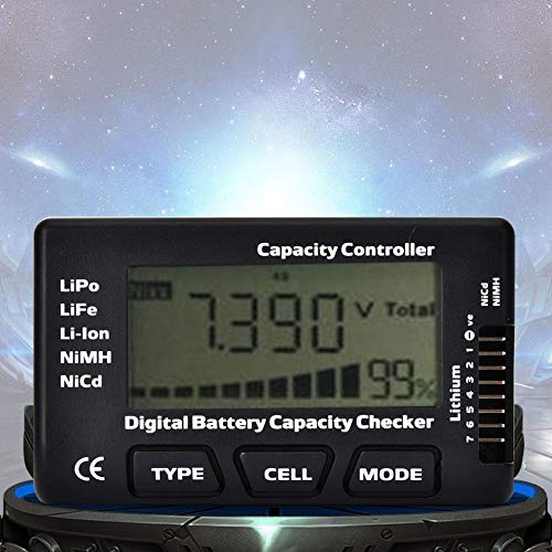Verificador de capacidade da bateria RC, G.T.Power 2-7S Portátil Digital Bateria Capacidade Verificador Medidor Controlador